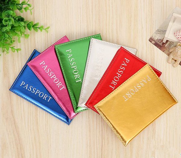 

card holders women fashion paillette passport covers travel accessories holder pu leather id bank business wallet case 14*9.6cm, Brown;gray