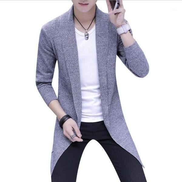 

men's sweaters sweater long knit jackets solid color sweatercoat, White;black