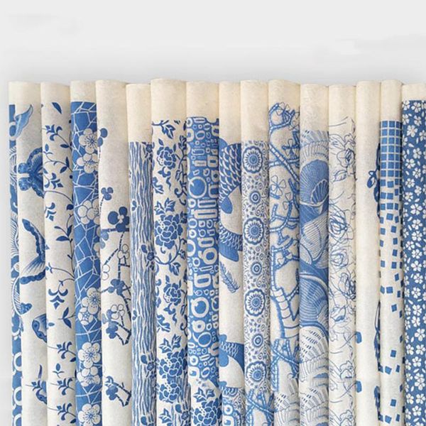 

handcraft transfer paper pottery underglazed color figure flower blue and white decals auspicious craft tools