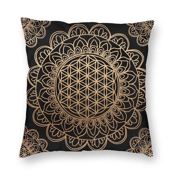 

cushion/decorative pillow flower of life cushion cover two side printing sacred geometric print throw case for car cool pillowcase decoratio