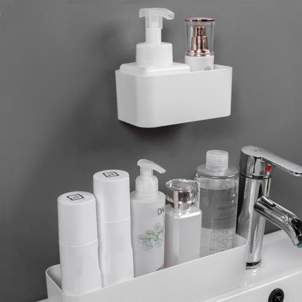 

hooks & rails wall mounted cosmetic storage box bathroom rack shelf