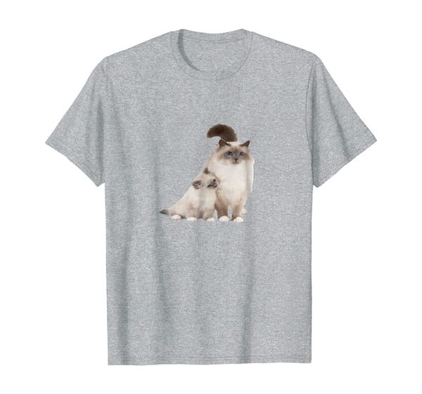 

birman cat t-shirt, White;black