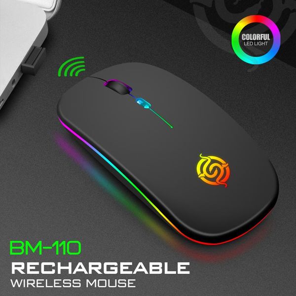

mice pqpyc wireless mouse bluetooth rgb rechargeable computer silent mause led backlit gaming mouses for lappc