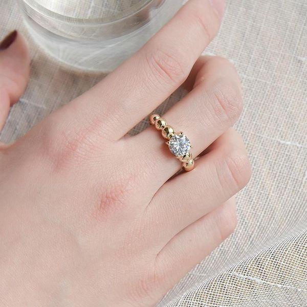 

wedding rings inokeey open size zircon classic ring women fashion, Slivery;golden