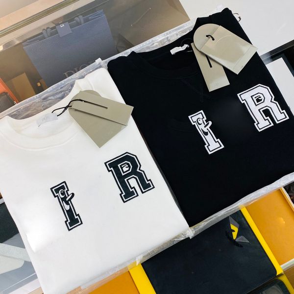 

21ss europe's latest popular fashion pure cotton sports loose black and white sweater famous men's designer high-quality letter pr, White;black