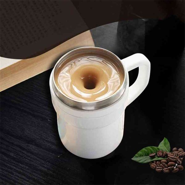 Tazza automatica automatica in acciaio inossidabile Tazza termica Riscaldamento magnetico Caffè Latte Miscelazione Nessuna batteria richiesta 210423