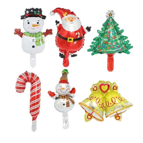 

party decoration trumpet balloons mini cartoon christmas snowman tree aluminum foil balloon wholesale