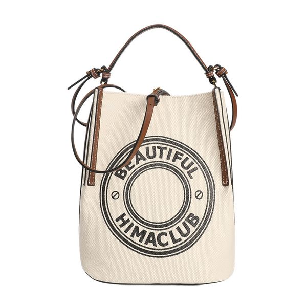 

70% off factory store family b letter canvas female 2021 minority design portable bucket bag capacity single shoulder messenger bag