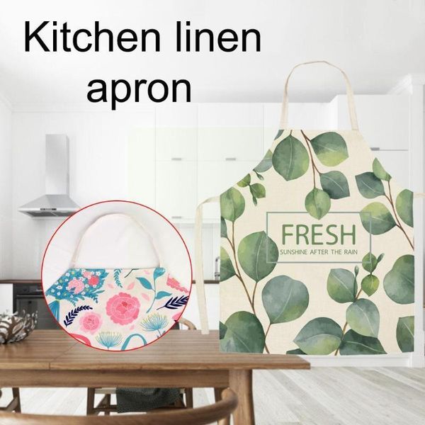 

aprons 1pc kitchen polyester for woman multicolor pattern cotton 65*75cm sleeveless home cooking linen tools cleaning simpl r3h2