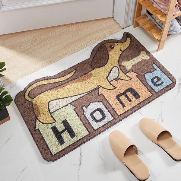 

carpets doorway remove dirty carpet cartoon wire loop pvc elasticity rebound door mat bathroom non-slip floor kitchen waterproof rug
