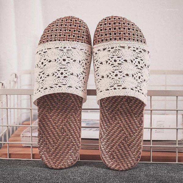 

lace flower cane slipppers women summer shoes flats comfortable 2021 female fashion holiday slides slip on slippers1, Black