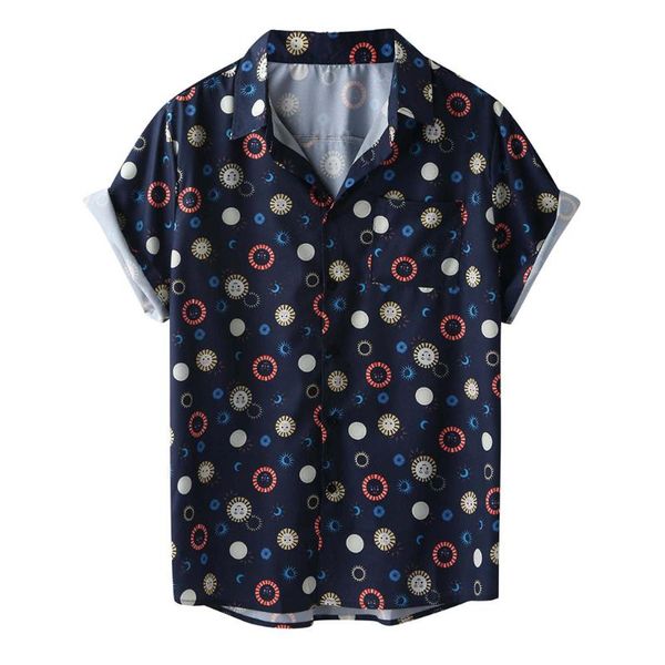 

men's blouse polyester shirt colorful summer short sleeve loose buttons hawaiian casual drop csv shirts, White;black