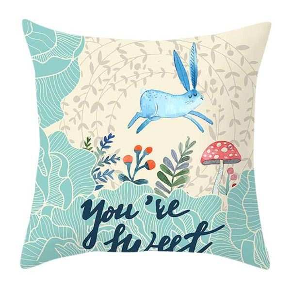 

pillow case cartoon egg print throw cover polyester cushion sofa bed decorative happy easter
