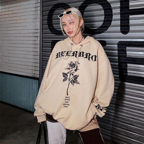 

women's hoodies & sweatshirts houzhou vintage gothic streetwear women harajuku autumn grunge sweatshirt female korean style hiphop pull, Black