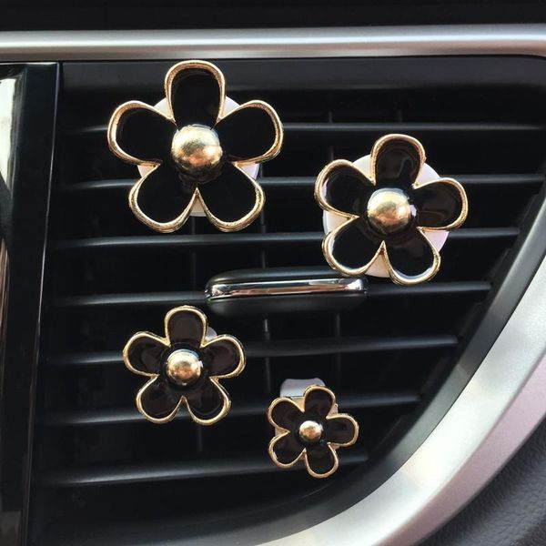 

interior decorations 4pcs/lot elegant flower vent clip car air freshener perfume fragrance diffuser auto accessory decor for ladies