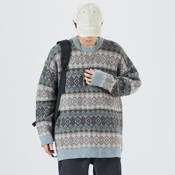 

men's sweaters sweater winter fashion color pullover casual knitted men street trend, White;black