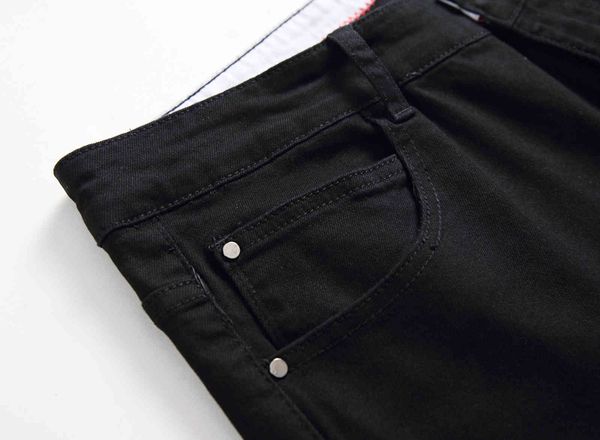 

men's jeans skinny s black cool stretch slim fit denim biker hip hop streetwear 373# 0aju, Blue