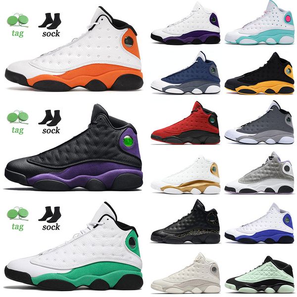 

wholeslae 13 13s xiii basketball shoes court purple gold glitter starfish flint soar green hyper royal jumpman trainers sneakers size 36-47, White;red