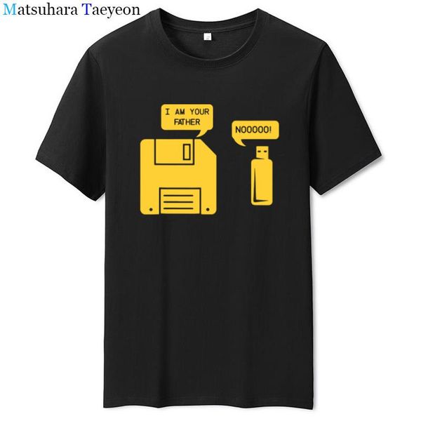 

men's t-shirts usb floppy i am your father t-shirt birthday gifts tshirt cotton summer short sleeve hip hop streetwear mens clothing te, White;black