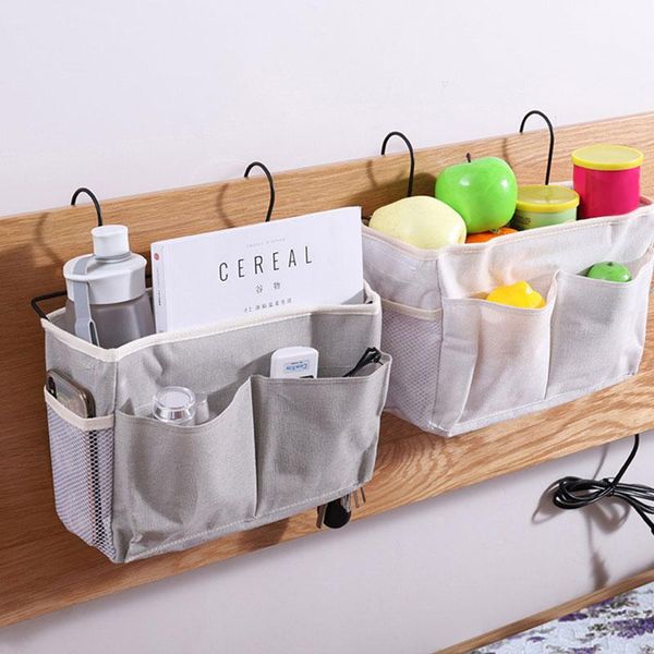 

storage bags large marble plants printing hanging bag bedside organizer dorm room phone book holder for bed rail