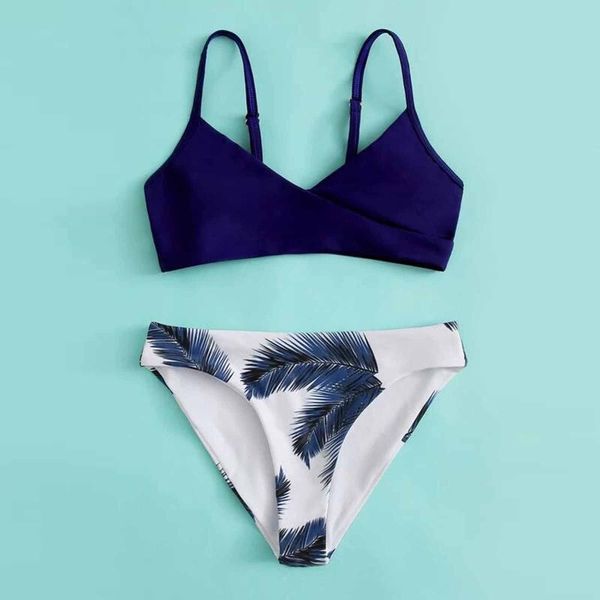 

one-pieces 2021 summer children cute plant pattern split bikini bathing suit girls two-pieces swimwear swimsuit wholesale, Black