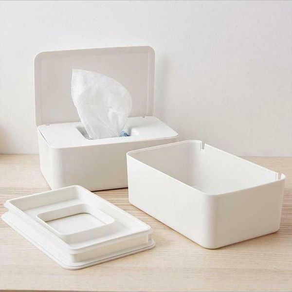 

tissue boxes & napkins wet wipes dispenser holder storage box case with lid dustproof for home office sno88