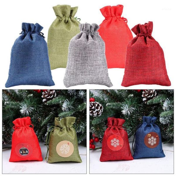 

christmas decorations rope clips stickers set drawstring gift bags advent calendar 24 day countdown candy storage pouch