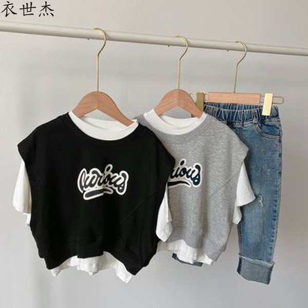 

baby summer clothes male childrens suit 2022 summer new products boy vest short-sleeved casual two-piece baby, Blue