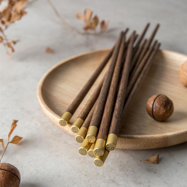 

handmade japanese natural wenge wood chopsticks set value gift sushi chinese environmentally friendly portable
