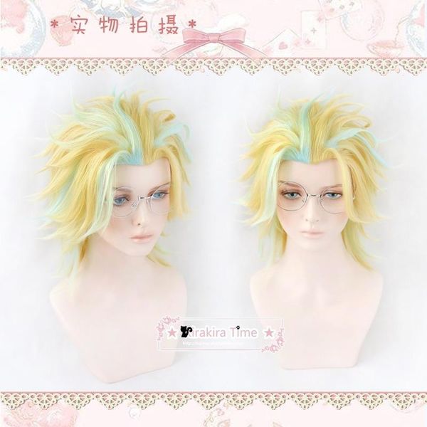 

other event & party supplies rindo haitani cosplay wig anime tokyo revengers yellow light green short synthetic hair halloween role play + f