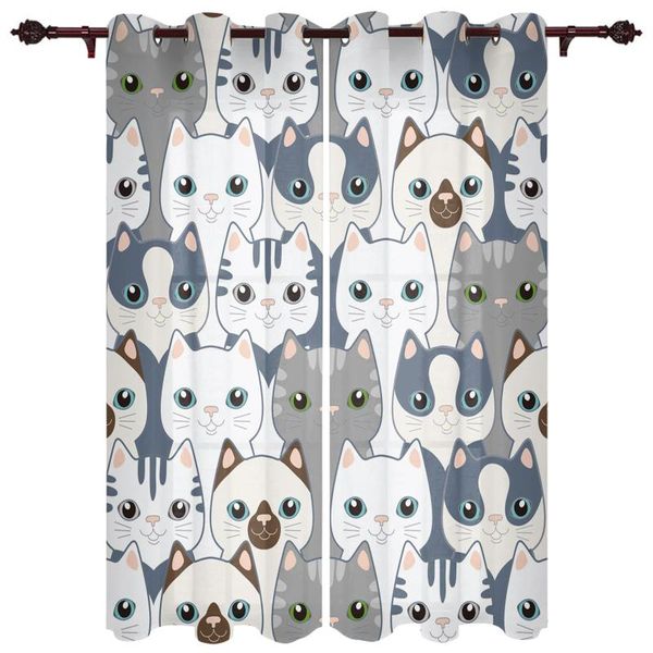 

nice translucent curtains with cat big eyes cute pattern for living room kitchen bedroom decoration windows curtain & drapes