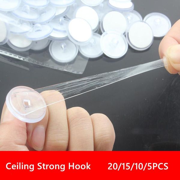 

strong hook self adhesive seamless ceiling transparent hanging flag hooks 2cm round small disc home wall storage organization & rails