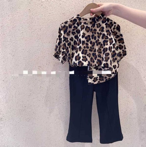 

2021 summer new arrival girls fashion leopard suit pants kids clothes x0902, White