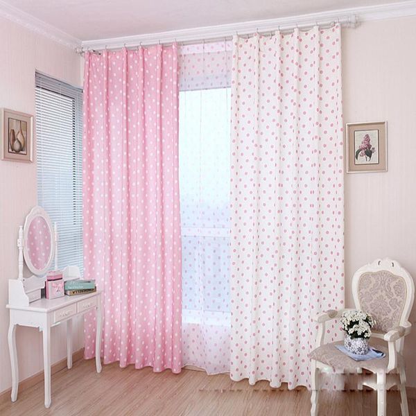 

cartoon dot print curtain for living room pastoral rural kids girls children bay window treatment drapes wp122c &