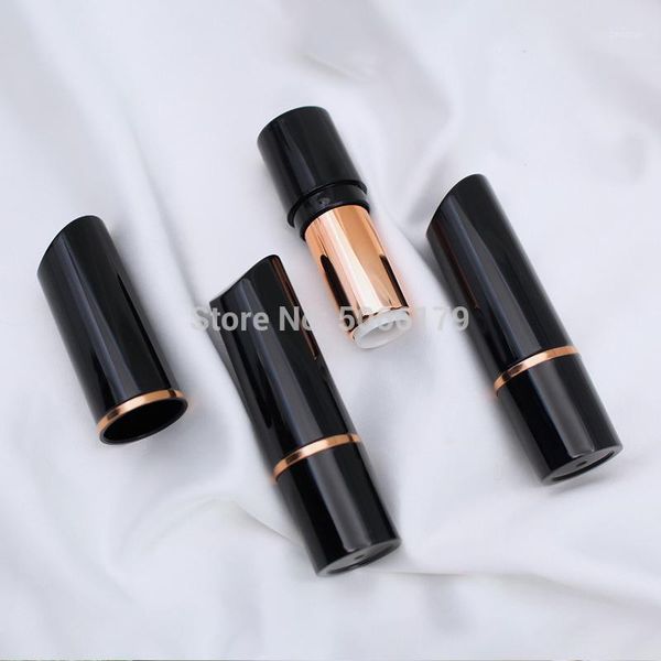 

storage bottles & jars 12.1mm makeup tool black lipstick lipbalm tubes empty rose gold lip rouge lipgloss containers cosmetic beauty conceal