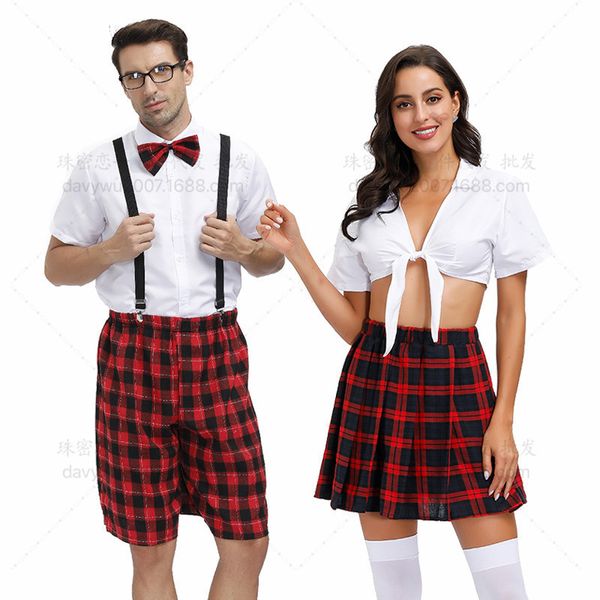 

stage carnival xinle suit uniform men's and women's sailor class student performance, Black;red