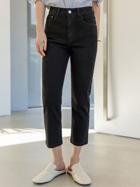 

dazy-less high waist straight leg jeans i0qz#, Blue