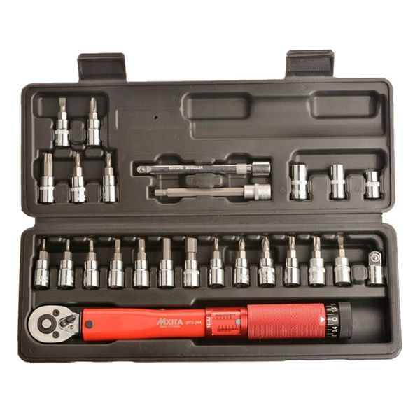 

hand tools mxita 1/4"dr 2-24nm 20 pcs torque wrench bicycle bike kit set tool repair spanner