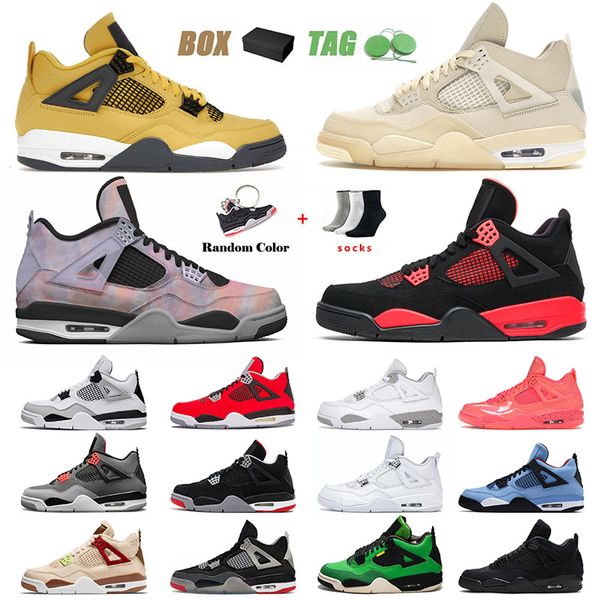 

with box designer jumpman 4 mens womens basketball shoes zen master 4s cactus jack iv military black cat red thunder infrared white oreo spo