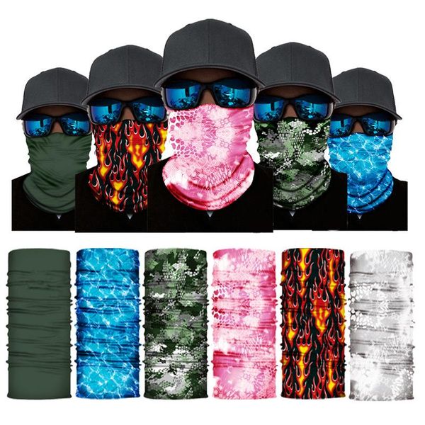 

cycling caps & masks magic turban multifunctional outdoor ever-changing sunscreen warm neck sports men women face scarf, Black