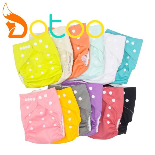 

cloth diapers dotoo washable adjustable solid color printing pocket diaper double row snaps nappy for baby