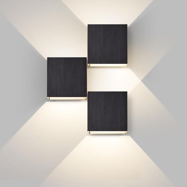 

square 6w ac85-265v cob led indoor lighting wall lamp modern home aluminum decoration sconce