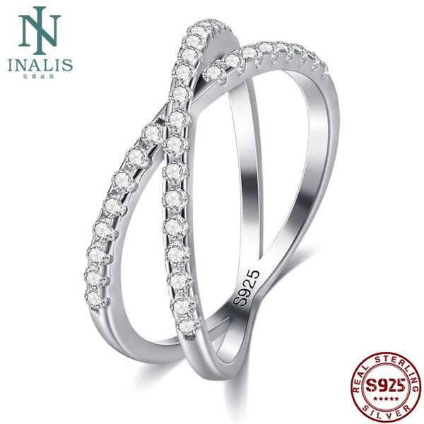 

cluster rings simple vintage ring for women 925 sterling silver double layer shaped female men fine zircons jewelry friends gift, Golden;silver