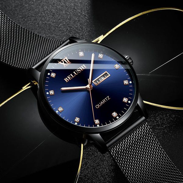 

wristwatches men's watch 2021 brand diamond surface quartz luminous waterproof fashion men drop, Slivery;brown