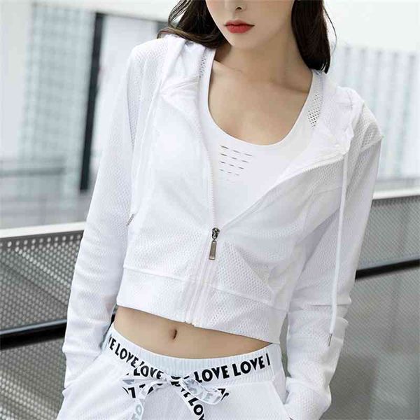 

blouse thin sports coat women's large mesh autumn zipper white quick drying running fitness yoga suit, Gray