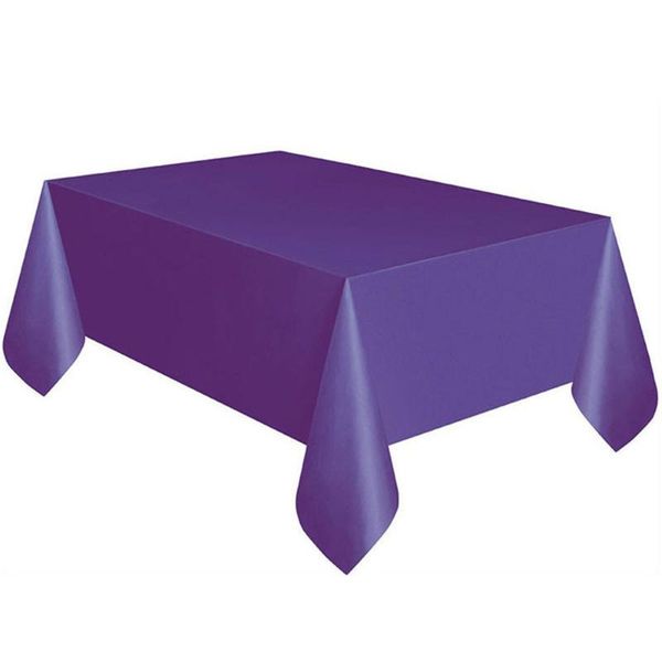 

disposable table covers plastic tablecovers fashion solid tablecloth purple princess birthday party wipe clean desk cloth decor #06