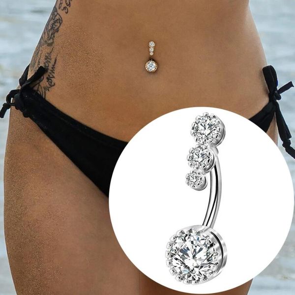 

crystal navel ring bar barbell drop dangle body piercing nombril ombligo belly button rings men women body jewelry, Silver