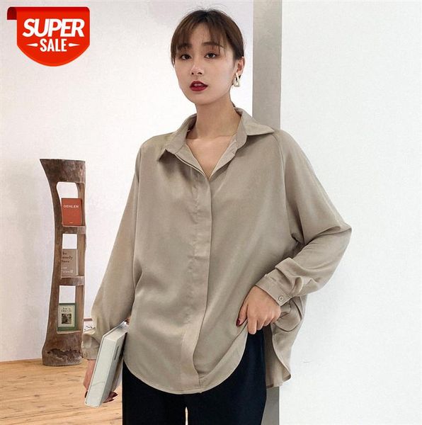 

6827 silky drape solid color v-neck shirt korean women's bottoming long-sleeved #tt09, Black;gray