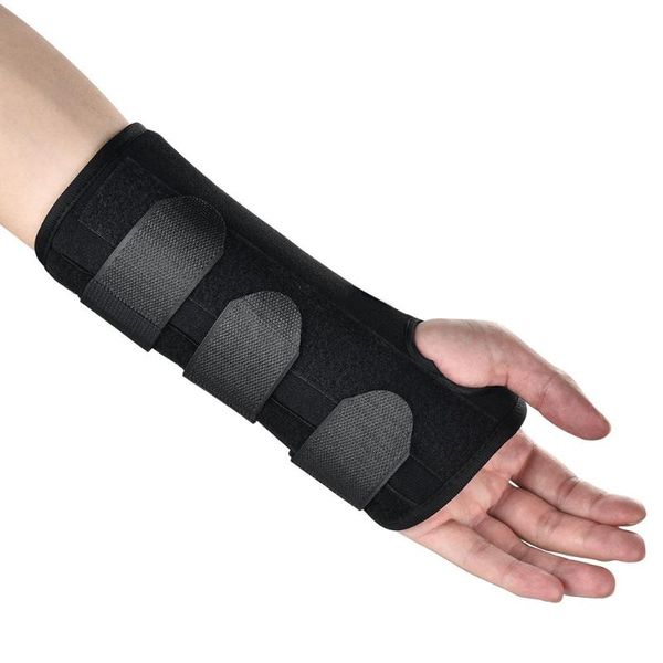 

lightweight wrap carpal tunnel sport sprain band pain relief splint support left right arthritis recovery wrist brace, Black;red