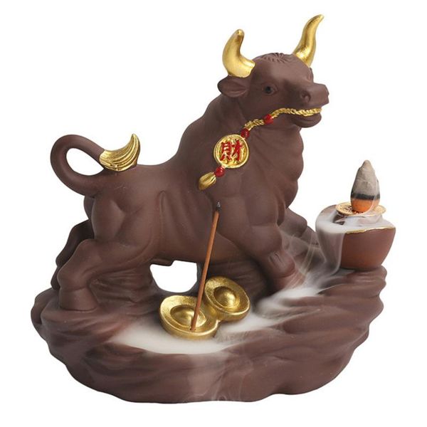 

fragrance lamps 1pc cattle backflow incense burner ceramic holder deskdecor